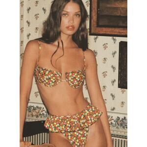 MONTCE x JASMINE TOOKES Simonette Bikini Top in Sienna Floral NWT Size XL